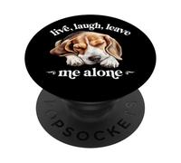 Funny Live Laugh Leave Me Alone Nap Sleep Beagle Dog Lover PopSockets PopGrip Adesivo