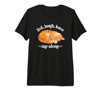 Funny Live Laugh Leave Me Alone Nap Sleep Orange Tabby Lover Maglietta Premium