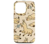Funny Llama Expressions Cartoon Drama Animal Mood Art Custodia per iPhone 13 Pro