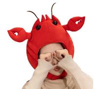 Funny Lobster Hat, Cartoon Red Headwear Costume, Plush Party Cosplay Cap with Claws Antenna Design, Novelty Dress Up Accessory, for Kids Adults Stage Show Birthday Holiday Event Photo Booth Props