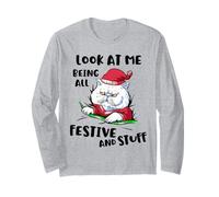 Funny Look At Me Being all Festive And Stuff, Gatto Natalizio Maglia a Manica