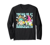 Funny Love Quote Bubble Bath Valentines GNOME Couple Maglia a Manica