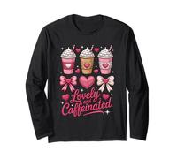 Funny Lovely And Caffeinated Cute Valentine Coffee Lovers Maglia a Manica