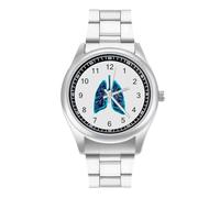 Funny Lung - Orologio casual da uomo, con cinturino in acciaio inox, in lega, al quarzo, Stile:, regular, Bracciale