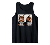 Funny Maine Coon Mugshot Serial Shredder Bad Cat Kitty Proprietario Canotta