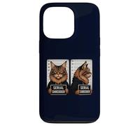 Funny Maine Coon Mugshot Serial Shredder Bad Cat Kitty Proprietario Custodia per iPhone 13 Pro