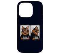 Funny Maine Coon Mugshot Serial Shredder Bad Cat Kitty Proprietario Custodia per iPhone 14 Pro