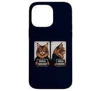 Funny Maine Coon Mugshot Serial Shredder Bad Cat Kitty Proprietario Custodia per iPhone 14 Pro Max