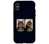Funny Maine Coon Mugshot Serial Shredder Bad Cat Kitty Proprietario Custodia per iPhone X/XS