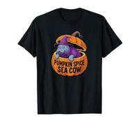 Funny Manatee Pumpkin Spice Sea Cow Maglietta