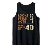 Funny Math 40th Birthday sembra 20 sente 15 atti 5 umorismo Canotta