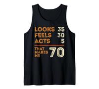 Funny Math 70th Birthday sembra 35 sente 30 atti 5 umorismo Canotta