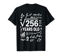 Funny Math Square Root of 256 16th Birthday 16 Anni Maglietta