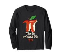 Funny Math Teacher Apple Decor for Happy 3.14 Pi Day Maglia a Manica