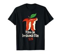 Funny Math Teacher Apple Decor for Happy 3.14 Pi Day Maglietta