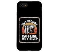 Funny May Require Caffeina E Casco Caffè Java Moto Custodia per iPhone SE (2020) / 7/8