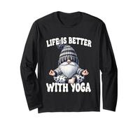 Funny Meditations Gnome Retirement Life Is Better With Yoga Maglia a Manica