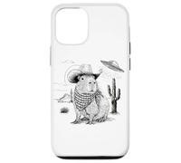Funny Meme UFO Capybara Alien Vintage 90s Wild West Boho Custodia per iPhone 12/12 Pro