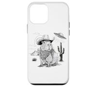 Funny Meme UFO Capybara Alien Vintage 90s Wild West Boho Custodia per iPhone 12 mini