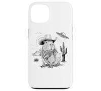 Funny Meme UFO Capybara Alien Vintage 90s Wild West Boho Custodia per iPhone 13