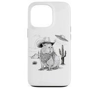 Funny Meme UFO Capybara Alien Vintage 90s Wild West Boho Custodia per iPhone 13 Pro