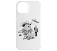 Funny Meme UFO Capybara Alien Vintage 90s Wild West Boho Custodia per iPhone 14