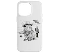 Funny Meme UFO Capybara Alien Vintage 90s Wild West Boho Custodia per iPhone 14 Pro Max