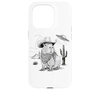 Funny Meme UFO Capybara Alien Vintage 90s Wild West Boho Custodia per iPhone 15 Pro