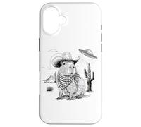 Funny Meme UFO Capybara Alien Vintage 90s Wild West Boho Custodia per iPhone 16 Plus