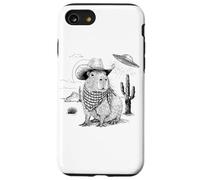 Funny Meme UFO Capybara Alien Vintage 90s Wild West Boho Custodia per iPhone SE (2020) / 7/8
