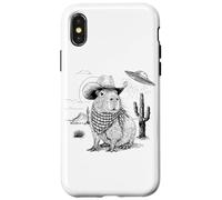 Funny Meme UFO Capybara Alien Vintage 90s Wild West Boho Custodia per iPhone X/XS