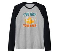 Funny Men with Stick I've Got Your Back Amicizia Sarcastica Maglia con Maniche Raglan