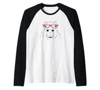 Funny Mens Womens Girls Red Glasses Meme Lover Capybara Maglia con Maniche Raglan