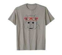 Funny Mens Womens Girls Red Glasses Meme Lover Capybara Maglietta
