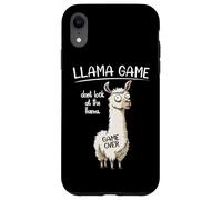 Funny Mens Womens Kids Llama Game Don't Look At The Llama Custodia per iPhone XR
