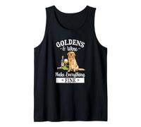 Funny Mens Womens Wine Lover Golden Retriever Owner Canotta