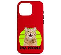Funny Meow Surprised Cat, Ew. People Illustration Graphic Custodia per iPhone 16 Pro