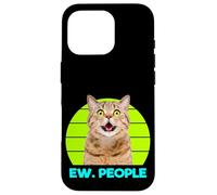 Funny Meow Surprised Cat, Ew. People Illustration Graphic Custodia per iPhone 16 Pro