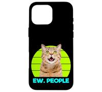 Funny Meow Surprised Cat, Ew. People Illustration Graphic Custodia per iPhone 16 Pro Max