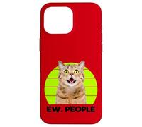 Funny Meow Surprised Cat, Ew. People Illustration Graphic Custodia per iPhone 16 Pro Max