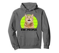 Funny Meow Surprised Cat, EW. People Illustration Graphic Felpa con Cappuccio