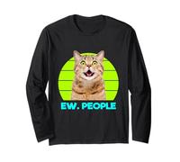 Funny Meow Surprised Cat, EW. People Illustration Graphic Maglia a Manica