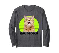 Funny Meow Surprised Cat, EW. People Illustration Graphic Maglia a Manica