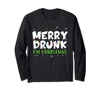 Funny Merry Drunk I'm Christmas Ugly xmas Gift Christmas Maglia a Manica