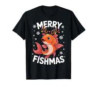 Funny Merry Fishmas Christmas Fishing Humor Gifts Maglietta