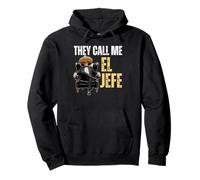 Funny Mexican Boss Design - They Call Me El Jefe Felpa con Cappuccio