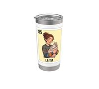 Funny Mexican Design for Aunt Cat Lady Version - La Tia Bicchiere termico in acciaio inox doppia parete