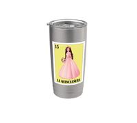 Funny Mexican Design for Quinces - La Quinceanera Pink Theme Bicchiere termico in acciaio inox doppia parete
