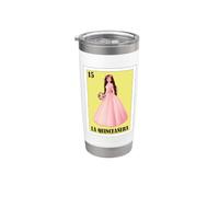 Funny Mexican Design for Quinces - La Quinceanera Pink Theme Bicchiere termico in acciaio inox doppia parete