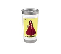 Funny Mexican Design for Quinces - La Quinceanera Red Theme Bicchiere termico in acciaio inox doppia parete